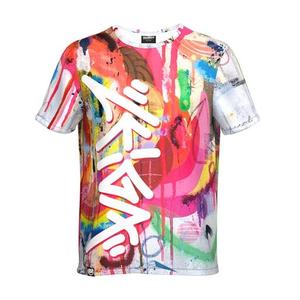 เสื้อยืดคอกลมสีดำขาวลายพิมพ์ตัวอักษรสไตล์สตรีทแขนสั้นทรงปกติผ้าคอตตอนเจอร์ซีย์สำหรับผู้ชาย - Product Image 5