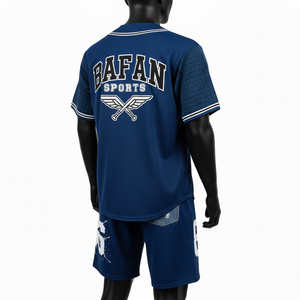 Ensemble de shorts de baseball pour hommes, respirant, en polyester, avec empiècements matelassés en mesh et broderie en twill, logo personnalisé pour ensemble de shorts homme - Product Image 5