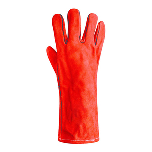 Red Cow Split Leather 16-Inch Welding <b>Gloves</b> Heat Resistant Heavy Duty - Product Image 2