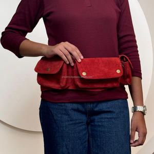 กระเป๋าคาดเอวหนังนิ่มหนังแท้ใหม่สำหรับทุกเพศแนววินเทจแบบมีกระเป๋าหลายช่องกระเป๋าคาดเอวแบบปรับสายได้เข็มขัดอเนกประสงค์แบบตะวันตกสำหรับวิ่ง - Product Image 3