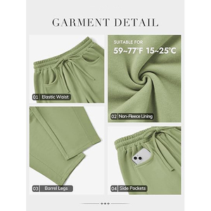 Pantalon de survêtement à ourlet ouvert pour femme, taille basse, cordon de serrage, poche plaquée avant, en molleton, coupe large, décontracté et ample - Product Image 4