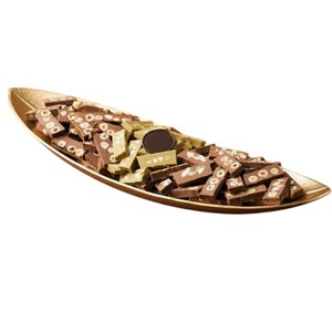 Plateau de service doré orné de luxe, élégant plateau à chocolats, plat à dessert, plateau à chocolats pour événements et occasions spéciales - Product Image 6