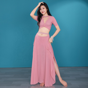Traje de Danza del Vientre para Mujer, Falda de Danza del Vientre, Top de Manga Corta, Conjunto de Danza del Vientre, Disfraces de Carnaval - Product Image 2