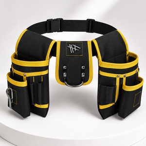 Customizable Heavy Duty Waist Tool Bag with Multiple Pockets Adjustable Belt <b>Hammer</b> <b>Loop</b> for Electrician Carpenter DIY Work Uses - Product Image 1