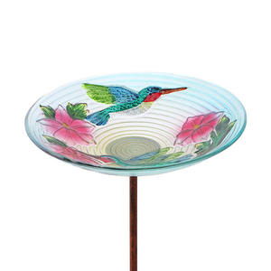 Bain d'oiseaux élégant avec motif floral, bain d'oiseaux pour colibris, décoration de jardin, bain d'oiseaux artisanal, bol décoratif d'extérieur autoportant - Product Image 5