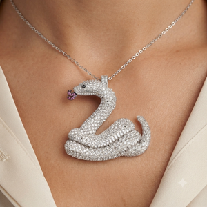 Collar con Colgante de Escamas de Serpiente en Plata Sólida 925, Estilo Hip Hop Personalizado, Chapado en Oro con Diamantes Moissanite - Product Image 5