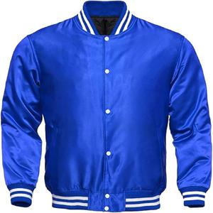 Chaquetas Varsity de Seda Satinada de Alta Calidad para Hombre, Nueva Llegada, Personalizadas con Botones Rojos, Moda para Exteriores, Ropa Masculina de Venta Caliente - Product Image 3