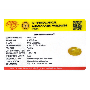 Oval Cut 2.25 Carat Yellow Sapphire Loose Gemstone for Fine Jewelry - Product Image 4