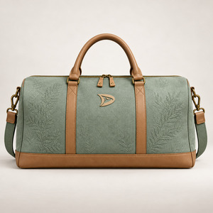 Sac de voyage en lin durable avec garnitures en cuir, fabricant OEM, marque privée, fournisseur d'usine en gros - Product Image 1