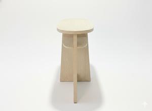 TABLE DE CONSOLE / TABLE D'APPUI en bois d'hévéa durable et placage de chêne MDF pour salle à manger et restaurant, décoration intérieure, couleur beige - Product Image 3