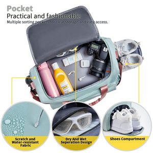Sacs de sport d'été respirants en polyester pour la natation, le yoga, l'exercice et les voyages, avec compartiment séparé pour chaussures - Product Image 3
