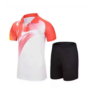 Tenues de tennis pour hommes sur mesure, t-shirts et shorts imprimés par transfert thermique, 100% polyester respirant, séchage rapide, logo personnalisé - Product Image 2