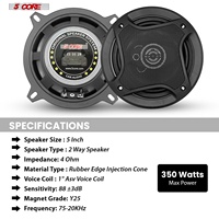 Haut-parleurs coaxiaux 5 voies pour portières de voiture, 5 paires, 350W, 4 ohms, système audio 2 voies avec super tweeter