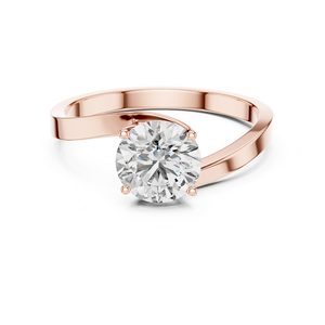 2 Carat Round Brilliant Cut Moissanite <b>Solitaire</b> <b>Ring</b> 925 Sterling <b>Silver</b> Bypass Engagement <b>Ring</b> Simple Daily Wear Fine Jewelry - Product Image 3