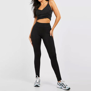 Conjunto Deportivo de 2 Piezas para Mujer, Leggings y Bra con Cierre, Estampado Animal, Ligero, Transpirable, Cintura Elástica, Logotipo Frontal - Product Image 3