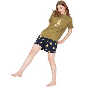 Ensemble deux pièces d'été pour femme : T-shirt et short en maille polyester/coton respirant, léger, imprimé et brodé, personnalisable de haute qualité - Product Image 2