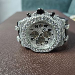 Reloj de Moissanita Personalizado de Alta Calidad con Incrustaciones de Diamantes VVS, Estilo Hip Hop, Regalo para Hombre - Product Image 1