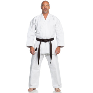 Combinaisons de karaté en toile de 16 oz de qualité supérieure, fabriquées directement en usine, personnalisées, de couleur blanche unie, avec étiquette privée OEM. - Product Image 1