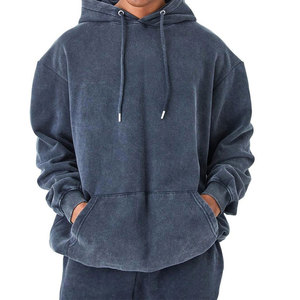 Custom Heavyweight Cotton Hoodie Sweatpants <b>Set</b> Acid Washed Vintage Unisex XL Tracksuits Solid Plus Size Reflective Printed Logo - Product Image 6