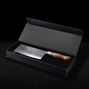 Custom Handmade Modern Forged Cleaver Damascus Steel Blade 7inch Ambidextrous Wooden Handle 3.0mm Thick Extra <b>Sharp</b> Dishwasher - Product Image 6