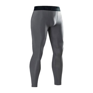 Leggings de compression intégrale pour hommes, motif géométrique gris, taille élastique, matière Spandex, séchage rapide, impression par sublimation 180g - Product Image 5