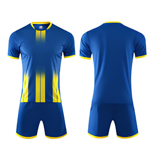 Maillot de football en polyester 100% respirant, séchage rapide, évacuation de l'humidité, maille double tricot nid d'abeille micro-perforée, court, unisexe - Product Image 4