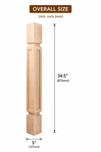 Modern <b>Round</b> Solid Rubber Wood Legs Heavy Duty Customizable Color Farmhouse Home Office Bedroom Workshop Outdoor Living Room - Product Image 2