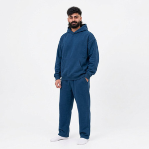 Unisex <b>Purple</b> Hooded Heavyweight Streetwear Tracksuit Full Sleeve Solid Color Cotton Casual Wear Side Pockets Regular Fit Winter - Product Image 5