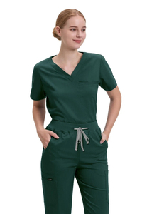 ชุดยูนิฟอร์มแพทย์และพยาบาลคุณภาพพรีเมียม สวมใส่สบาย ชุดสครับสำหรับโรงพยาบาลพร้อมกางเกงเอวยางยืดและเสื้อ - Product Image 4