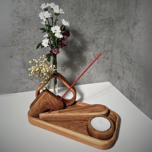 Porte-encens en bois Belladec, brûleur et récupérateur de cendres, écologique, fait main, toutes saisons, cadeau pour la maison, diffuseur d'aromathérapie, style indien - Product Image 6