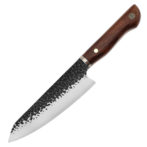 Premium Damascus Steel Chef <b>Knife</b> 8-9.9 Inch Hand Forged Wooden Handle Hammered Finish Right Hand Kitchen Cutting Tool - Product Image 1