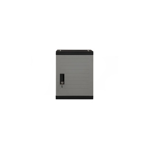 Two door Modern <b>Grey</b> Black PVC Cube Storage <b>Cabinet</b> with Lock Home Office Organizer - Product Image 1