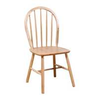 Chaise de salle à manger moderne en bois massif chêne miel avec dossier à lattes verticales, assise confortable pour cuisine, restaurant professionnel et café