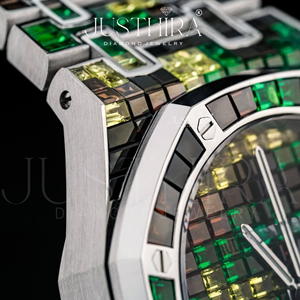 นาฬิกาเพชรหรูหราหลากสีสำหรับผู้ชาย นาฬิกาเพชรหลากสีสำหรับผู้ชายหรือผู้หญิง สไตล์ฮิปฮอปทันสมัย - Product Image 6