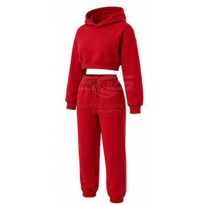 Ensemble de sweats à capuche courts pour femmes, vêtements décontractés en deux pièces personnalisés avec tissu doux et coupe moderne confortable - Product Image 4