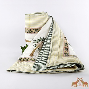 Jaipuri Razai Hand Block Print Cotton Blankets Lightweight <b>Quilt</b> <b>Bedding</b> Set Hot Sale <b>Quilt</b> - Product Image 3