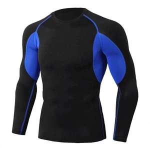 Wholesale <b>Men</b> 100% Polyester Breathable Athletic <b>Compression</b> <b>Shirt</b> Custom <b>Men</b> Gym Blank Long Sleeve T <b>Shirt</b> - Product Image 5