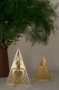 New design Gold Plated laser cut <b>Christmas</b> <b>Tree</b> <b>Table</b> Decoration Georg Jensen <b>Christmas</b> <b>Tree</b> Medium <b>Christmas</b> <b>Tree</b> with Hearts - Product Image 2