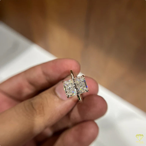 Moissanite Diamond <b>Ring</b> Hidden Halo <b>Ring</b> <b>Emerald</b> Cut Moissanite <b>Emerald</b> Cut Engagement <b>Ring</b> 925 Sterling <b>Silver</b> <b>Ring</b> Moissanite - Product Image 5