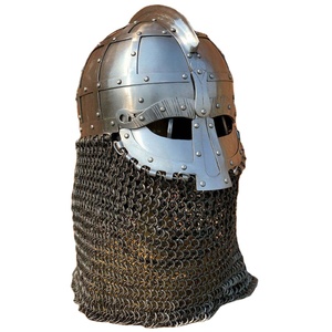 Casco Vikingo Normando Medieval con Armadura de Cota de Mídas de Acero Suave, Hecho a Mano, para Disfraces de Eventos Históricos y Cosplay - Product Image 1