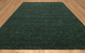 Tapis en laine Gabbeh fait main vert forêt, tapis minimaliste pour salon et chambre, tapis doux en fibres naturelles - Product Image 6