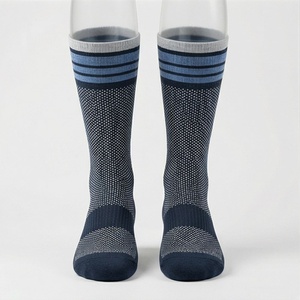 <b>Knee</b> <b>High</b> Running <b>Socks</b> Striped Pattern Breathable Spandex Polyester Adult Sports Compression Support Spring Season - Product Image 1