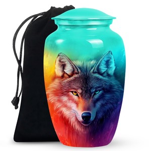 โกศบรรจุอัฐิสัตว์เลี้ยงขนาดใหญ่ สีสันสดใส สไตล์ยุโรปและอเมริกา เป็นมิตรกับสิ่งแวดล้อม สำหรับผู้ชายและผู้หญิง (10 นิ้ว) - Product Image 3