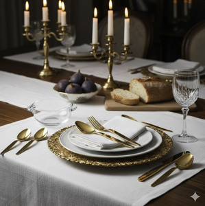 Couverts en acier inoxydable martelé, finition or PVD, design minimaliste, élégants, pour mariage, restaurant et hôtel, vaisselle, couverts de table - Product Image 6