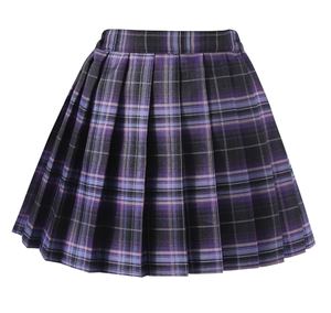 Jupe plissée écossaise en flanelle pour filles, uniforme scolaire d'été, taille haute, mini, 100% coton teint en fil, douce et respirante - Product Image 1