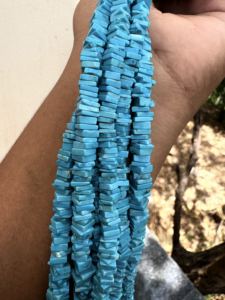 ลูกปัดทรงสี่เหลี่ยม Howlite Turquoise คุณภาพระดับ AAA, สร้อยเครื่องประดับสไตล์โบโฮ (4x5 มม.) - Product Image 3