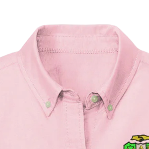 AKA Women's Oxford Shirt Pink Long Sleeve Embroidered Button <b>Down</b> Collared Casual Business Office Uniform Comfortable Cotton Ble - Product Image 3