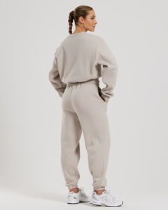 Sudadera de mujer con logo personalizado, cuello redondo, hombros caídos, puños y dobladillo acanalados, sudadera oversize - Product Image 2