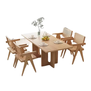 Garden Dining and Restaurant Furniture <b>Wooden</b> Dining Table and Chair Set Modern Japanese Design Wholesale Price - Product Image 2