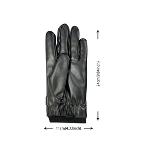 Leather Gloves Wrist Length Plain Style Thermal Unlined for Daily Use Winter Warmth - Product Image 4